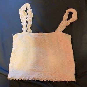 White fitted crop top